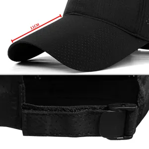 Casquette de baseball en mesh à séchage rapide avec visière longue de 11 cm et boucle