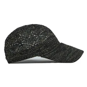 Cappello da baseball da donna in maglia nera e oro con design traforato fresco
