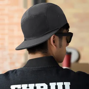 Quick-Dry 5-Panel Camper Hat For Men Women Summer Outdoor Breathable Flat Brim Baseball Cap Sun Protection Fashion Streetwear Adjustable Sport Hat