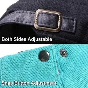 Boina unisex retro con hebilla de metal ajustable y detalles de cierre a presión