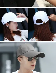 Detailed view of long-brimmed baseball caps for men and women sun protection