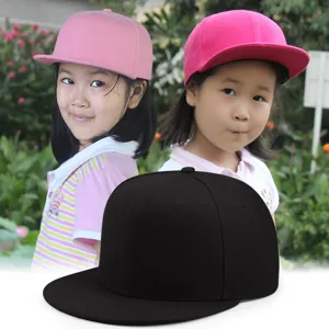 Gorra de Béisbol de Ala Plana de Color Sólido para Niños Sombrero Snapback de Hip Hop Street Dance para Niños Niñas Sombrero de Sol Ajustable