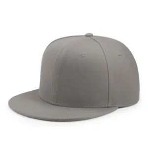 Gorra de béisbol hip-hop gris con visera plana para niños, diseño de color sólido
