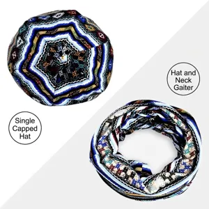 Set versatile berretto e scaldacollo in cotone con stampa floreale da donna estivo