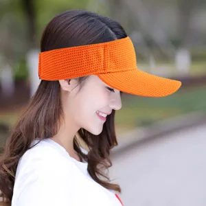 Visera solar de malla naranja vibrante para protección solar deportiva al aire libre