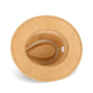 Classico cappello di paglia Panama a tesa larga per la protezione solare beige naturale