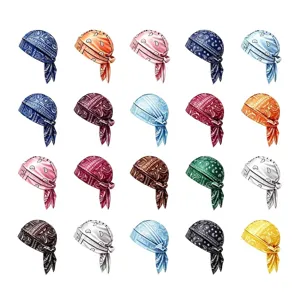 Collezione di durag elastici con motivo paisley in 20 colori per sport e ciclismo