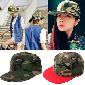 Hip hop stijl camouflage honkbalpet met platte rand verstelbare outdoor zonnehoed heren