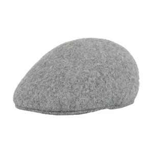 Classic grey wool beret hat for winter warmth with a vintage flat cap style design