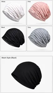 Breathable summer beanies in pleated and hollow mesh styles for women