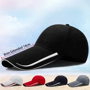 Outdoor sun protection baseball cap with extra long 14cm brim in multiple colors