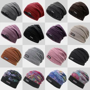 Gorros plisados en varios colores lisos y estampados florales para mujeres y hombres