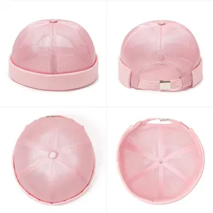 Bonnet docker rose en maille respirante sans rebord pour hommes et femmes style hip hop rétro