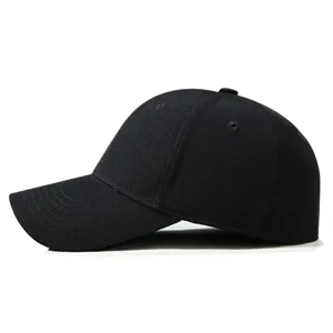 Casquette de baseball noire classique avec calotte profonde et fermeture complète pour têtes