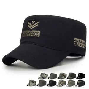 Berretto militare nero da uomo con toppe Air Force e varianti di colore disponibili