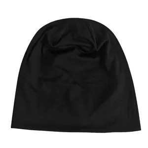 Bonnet slouchy classique en coton noir pour hommes et femmes, respirant et léger