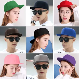 Cappellini da baseball hip-hop unisex a tesa piatta in tinta unita per stile street