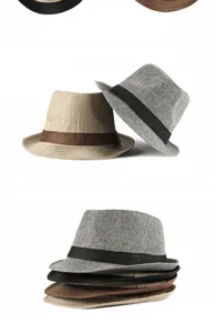Cappelli fedora in lino traspirante in vari colori per la protezione solare