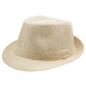 Elegante cappello fedora in lino traspirante per uomo e donna con protezione solare estiva