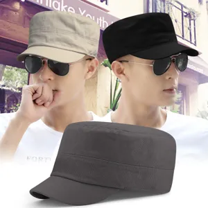 Unisex Outdoor-Militärmütze mit flachem Oberteil und kurzem Schirm in verschiedenen Farben