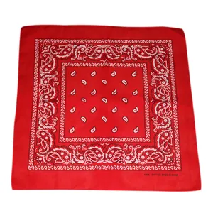 Pañuelo bandana rojo con estampado paisley 100% algodón para estilo hip-hop y danza