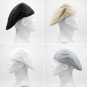 Multi-colored men's cotton beret flat caps with short brim for casual or professional work wear