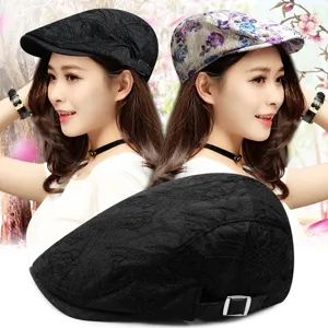 Damen Koreanische Mode Spitze Atmungsaktive Schirmmütze Baskenmütze Polyester Mischung Sonnenschutz Floral Outdoor Reisen Hut