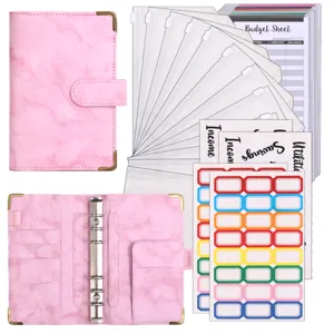 A6 Marmor PU Leder Budget Planer Ringbuch Mit Bargeldumschlägen Spesenabrechnungsbögen Budgetierung Ordner Spar Organizer Set