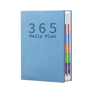 Carnet de notes Daily Planner 2027 bleu 365 jours avec onglets d'indexation mensuels