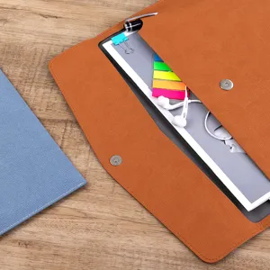 Professional A4 faux leather business file folder with magnetic closure for office organization
