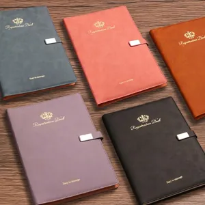 Professionelles A4 VIP-Registrierungsbuch mit Goldfolie und Metallverschluss, fünf Farben