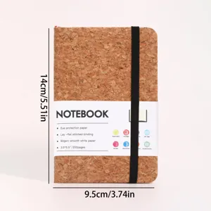 Cuaderno de corcho ecológico con banda elástica, diario elegante para oficina y estudio.