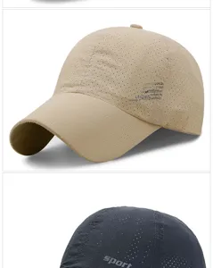 Dettaglio di un cappello da baseball traspirante ad asciugatura rapida con rete perforata
