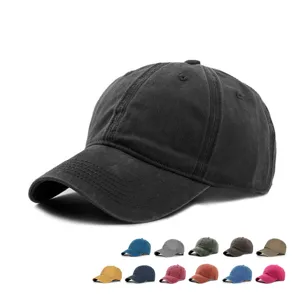 Gorra de béisbol de algodón lavado vintage para hombres y mujeres en varios colores