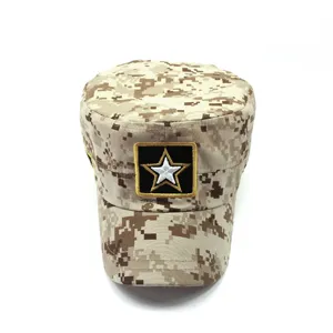 Desert digital camo patrol cap with embroidered star logo for outdoor sun protection