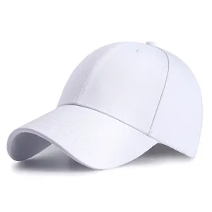Classico berretto da baseball in cotone bianco tinta unita per protezione solare all'aperto