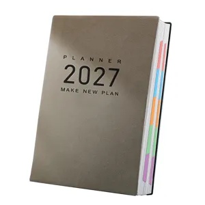 Cuaderno planificador de negocios 2027 A5 profesional con pestañas de índice de colores