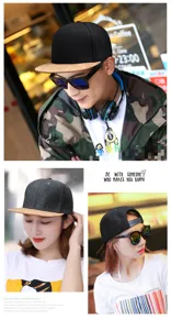 Detalles de gorras hip-hop de lana gruesa con visera de corcho lucidas por modelos.