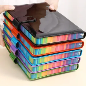 A5 Laser Kunstleder Notizbuch Mit Schnalle Verdickt Regenbogenkante Tagebuch Schreibblock Für Büro Schule Schreibwaren