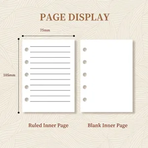 Recambios de hojas para mini libreta Morandi 75x105 mm, estilos con rayas y blanco