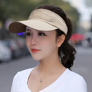 Breathable mesh sun visor with long brim for outdoor sports sun protection