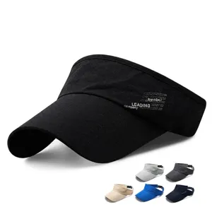 Lightweight breathable mesh sun visor hat with long brim for outdoor sports and UV protection