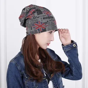 Modieuze slouchy muts met Union Jack print voor heren en dames in hippe hip-hop stijl