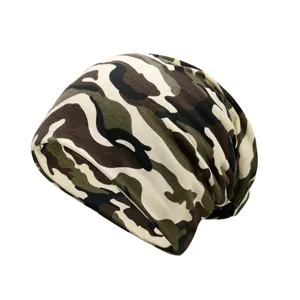 Versatile camouflage patterned beanie hat and neck gaiter for men and women in winter