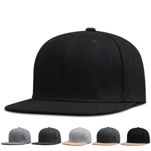 Gorra hip-hop de lana gruesa con visera plana para exteriores y estilo urbano