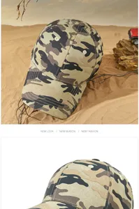 Detail van hoogwaardige stiksels en camouflageprint op outdoor baseballcap