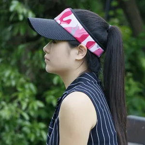 Outdoor camouflage and polka dot sun visor hat for sports and travel activities