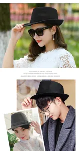Detailed showcase of classic wool fedora hats for men and women in various stylish colors