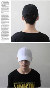 Front and back detail of hip hop baseball cap with colorful splatter paint design