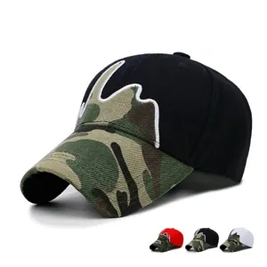 Casquette de Baseball Camouflage Patchwork Unisexe Mélange de Coton Protection Solaire Extérieur Ajustable Sport Trucker Hat Casquette Décontractée